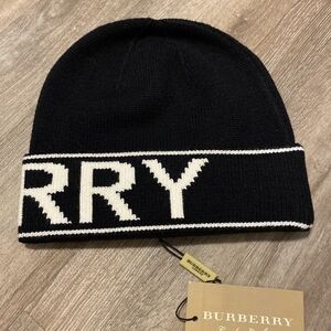 Burberry Black Knit Beanie